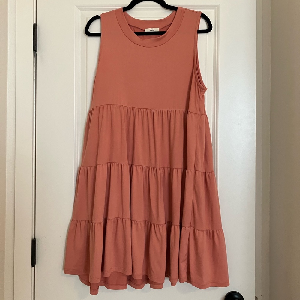 Peach Tiered Maternity Dress